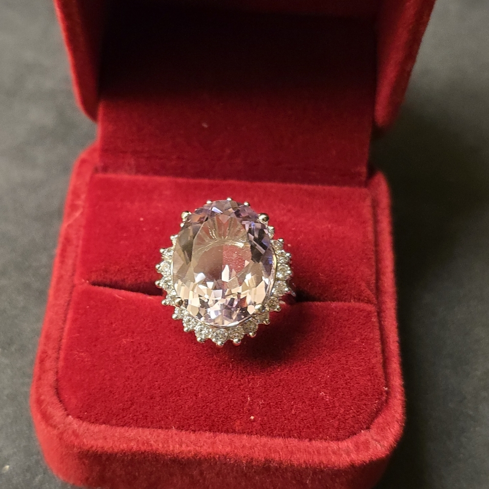 Pink CZ .925 Sterling Silver Ring